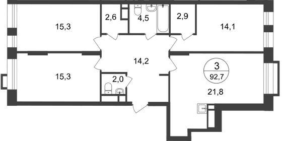 90 м², 3-комнатная квартира 17 600 000 ₽ - изображение 37