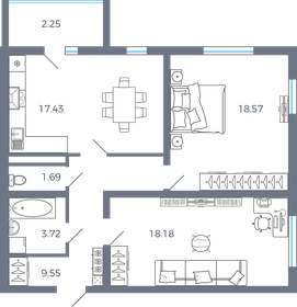 71,4 м², 2-комнатная квартира 7 959 388 ₽ - изображение 1