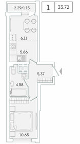 35,2 м², 1-комнатная квартира 5 050 000 ₽ - изображение 15