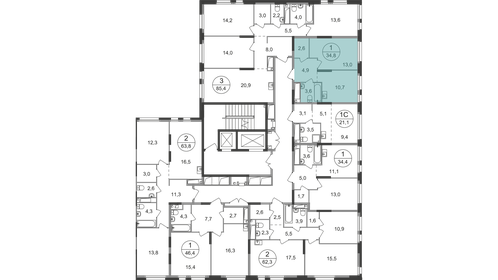 Квартира 34,8 м², 1-комнатная - изображение 2