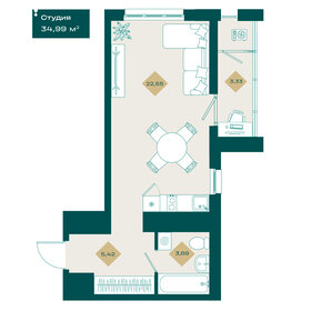 Квартира 35 м², студия - изображение 1