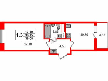 37,5 м², 1-комнатная квартира 6 400 000 ₽ - изображение 128