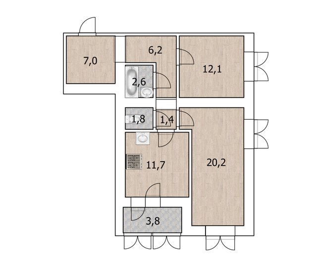 64,9 м², 2-комнатная квартира 11 690 000 ₽ - изображение 51