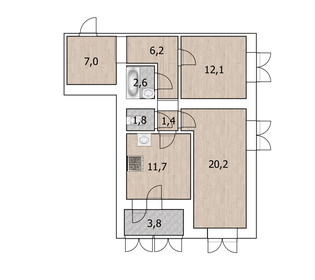 67,3 м², 2-комнатная квартира 13 900 000 ₽ - изображение 69