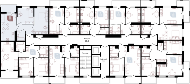 55 м², 2-комнатная квартира 8 500 000 ₽ - изображение 92