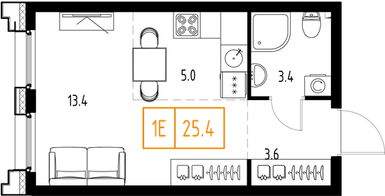 25,8 м², 1-комнатная квартира 9 545 838 ₽ - изображение 24