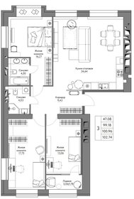 92,6 м², 3-комнатная квартира 10 359 301 ₽ - изображение 16