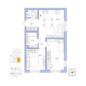 53,3 м², 2-комнатная квартира 9 739 884 ₽ - изображение 17