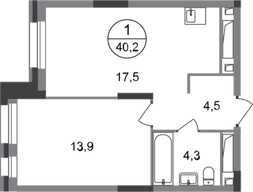 41,3 м², 1-комнатная квартира 9 724 398 ₽ - изображение 22