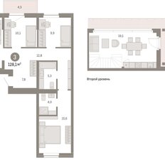 Квартира 128,1 м², 3-комнатная - изображение 3