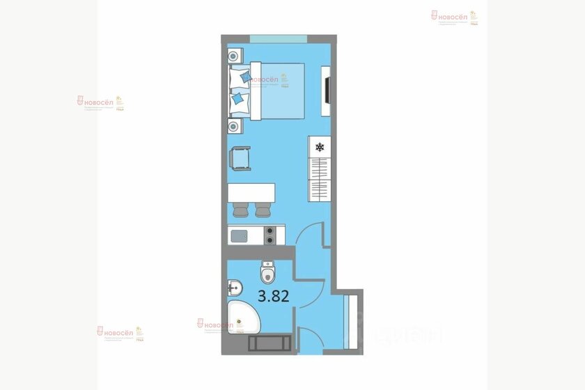 20 м², апартаменты-студия 3 900 000 ₽ - изображение 1