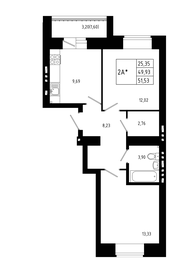 52 м², 2-комнатная квартира 6 656 000 ₽ - изображение 15