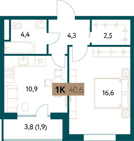 40,6 м², 1-комнатная квартира 24 258 444 ₽ - изображение 28