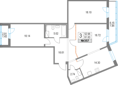100,1 м², 3-комнатная квартира 21 660 000 ₽ - изображение 72