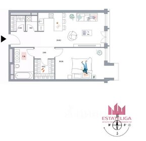 Квартира 65,9 м², 1-комнатная - изображение 1