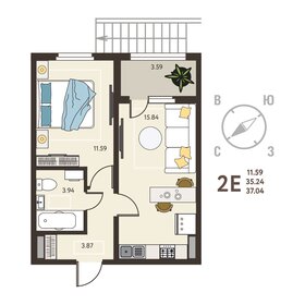 37,1 м², 1-комнатная квартира 4 030 000 ₽ - изображение 81