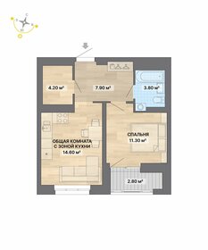 45 м², 1-комнатная квартира 5 300 000 ₽ - изображение 21