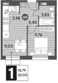 33,7 м², 1-комнатная квартира 5 060 238 ₽ - изображение 14