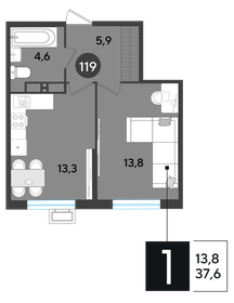 36 м², 1-комнатная квартира 6 500 000 ₽ - изображение 112