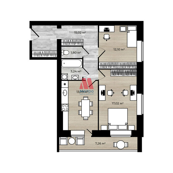 64,6 м², 2-комнатная квартира 5 790 000 ₽ - изображение 1