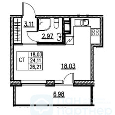 Квартира 26,2 м², студия - изображение 2