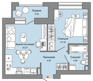 Квартира 46 м², 2-комнатная - изображение 1