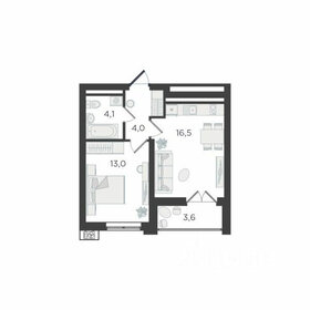 Квартира 41 м², 1-комнатная - изображение 1