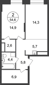 54,7 м², 2-комнатная квартира 12 705 611 ₽ - изображение 36