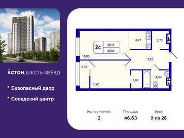 Квартира 46,6 м², 2-комнатная - изображение 1
