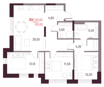 115,2 м², 3-комнатная квартира 15 000 000 ₽ - изображение 72