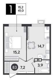 40,8 м², 1-комнатная квартира 7 229 760 ₽ - изображение 10