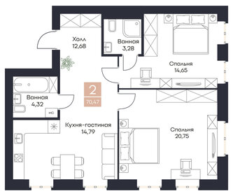 70,2 м², 2-комнатная квартира 7 718 700 ₽ - изображение 50