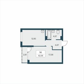 Квартира 42,6 м², 1-комнатная - изображение 1