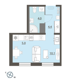 Квартира 23,5 м², студия - изображение 2