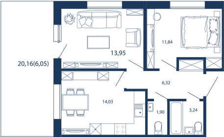 60,1 м², 2-комнатные апартаменты 30 823 756 ₽ - изображение 30