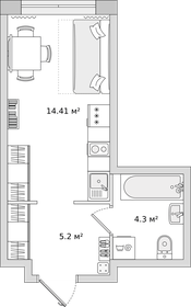 Квартира 24 м², студия - изображение 1