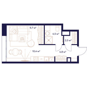 30,8 м², 1-комнатная квартира 19 080 400 ₽ - изображение 19