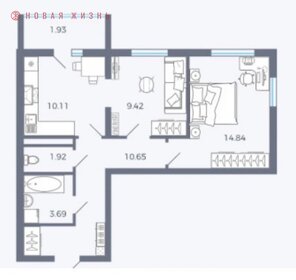 Квартира 33 м², 2-комнатная - изображение 1