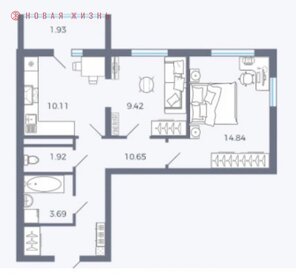 Квартира 33 м², 1-комнатная - изображение 1