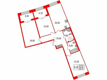 95,1 м², 3-комнатная квартира 31 535 160 ₽ - изображение 50