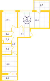 61,3 м², 3-комнатная квартира 8 200 000 ₽ - изображение 79