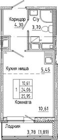 Квартира 26 м², студия - изображение 1