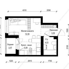 Квартира 25 м², студия - изображение 2