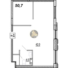 Квартира 50,7 м², студия - изображение 1