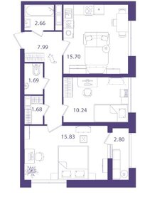 Квартира 57 м², 2-комнатная - изображение 1