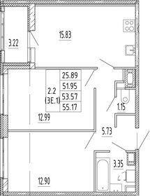 Квартира 55,2 м², 2-комнатная - изображение 1