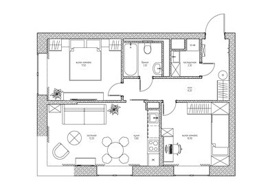 Квартира 54,2 м², 3-комнатные - изображение 1