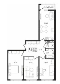 Квартира 85,5 м², 3-комнатная - изображение 1