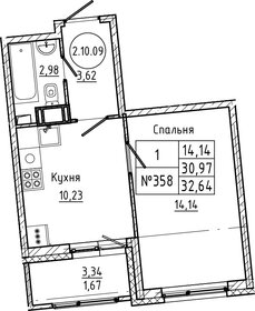 Квартира 32,6 м², 1-комнатная - изображение 1