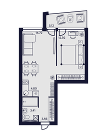 Квартира 44,5 м², 2-комнатные - изображение 1